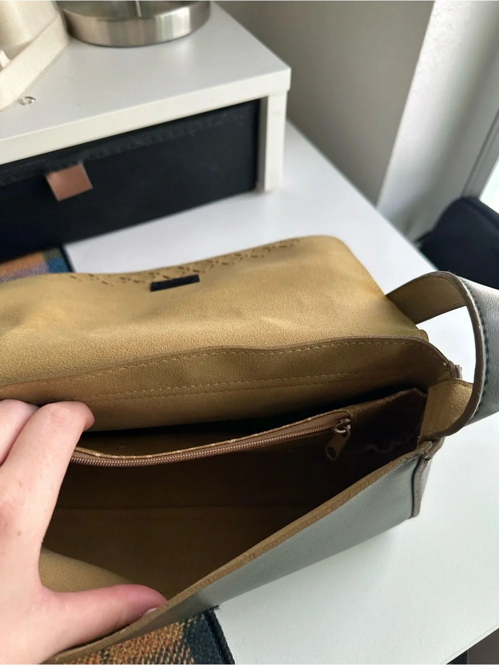 Womens Vintage Olive Green Shoulder Bag by Mondani
